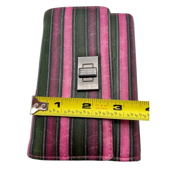 Safe Keeper Womens Wallet Pink Black Stripe Cards ID Money 5.5" x 3.5" - Picture 8 of 10